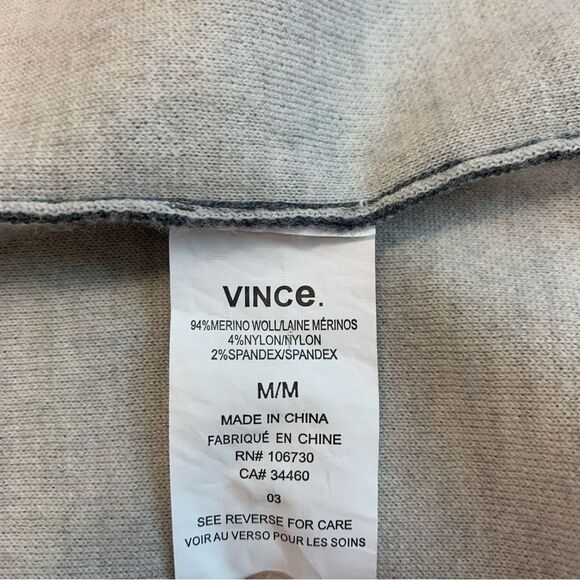 Vince GREY MERINO WOOL BLEND TWO TONE DRAPE OPEN CARDIGAN SWEATER COAT M 6-8 - Picture 10 of 13
